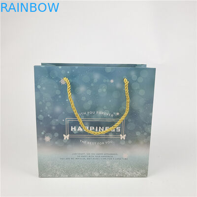 Bestseller Umweltschutzfreundliches Recycling-Logo gedruckte Einkaufspapierbeutel Verpackung Weiß 110 Gramm Wiederverwendbar