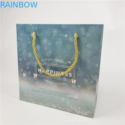 Bestseller Umweltschutzfreundliches Recycling-Logo gedruckte Einkaufspapierbeutel Verpackung Weiß 110 Gramm Wiederverwendbar