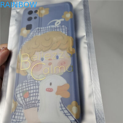 Hochwertiges persönliches Logo Drei Seiten Siegel Taschen einfache Tränenlinie Verpackungstasche mit Fenster