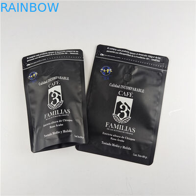 Matte Veredelung Lebensmittelqualität Geruchsfeste Feuchtigkeitsfeste Lamierte Aluminiumfolie Zip Lock Tasche Stehen Tasche Kaffeetasche