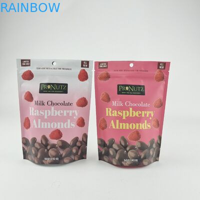 Personalisierte private Logo Reißverschluss Kunststoff Stand Up Reißverschluss Verpackungstüte Verpackungen Speisewaren Kekse