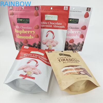 Personalisierte private Logo Reißverschluss Kunststoff Stand Up Reißverschluss Verpackungstüte Verpackungen Speisewaren Kekse