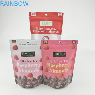 Personalisierte private Logo Reißverschluss Kunststoff Stand Up Reißverschluss Verpackungstüte Verpackungen Speisewaren Kekse