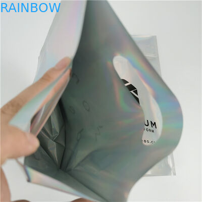 Top Qualität Custom Logo gedruckt Fashion Pack Custom Dicke undicht Holographischer Film Mylar Taschen
