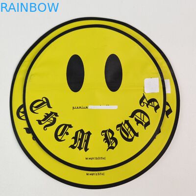 Unregelmäßige 3,5 g 7 g Mylar Taschen mit Reißverschluss Innen Druck Aluminiumfolie Geruchsfeste essbare Kunststoffbeutel