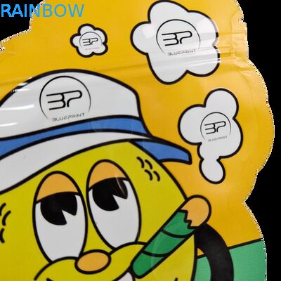 Essbares Cali 3,5g 7g Mylar Ziplock Soft Touch Geruchsdichter Unregelmäßig Geformter Keks Stanzverpackung Plastikbeutel