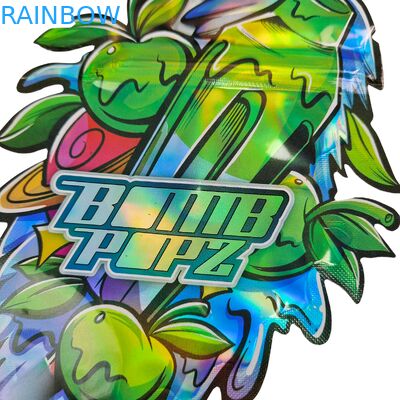 Essbares Cali 3,5g 7g Mylar Ziplock Soft Touch Geruchsdichter Unregelmäßig Geformter Keks Stanzverpackung Plastikbeutel