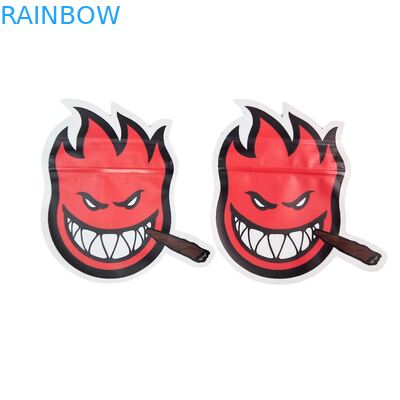 Gestanzte 3,5g Plastiktüte Glänzender Reißverschluss Mylar für Gummikräuter-Bonbon-Verpackung Geruchsdicht Glänzende Oberfläche