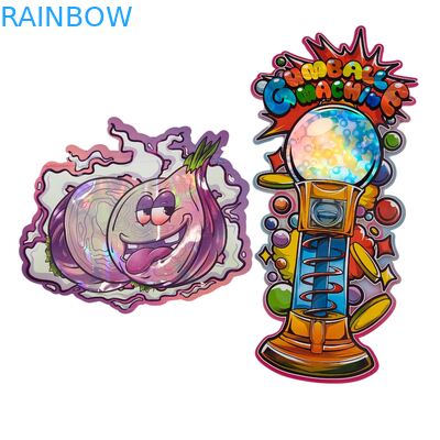 Gestanzte 3,5g Plastiktüte Glänzender Reißverschluss Mylar für Gummikräuter-Bonbon-Verpackung Geruchsdicht Glänzende Oberfläche