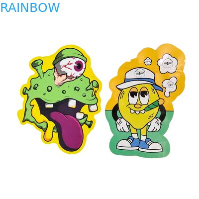 Benutzerdefinierte Form 3,5g Display-Box Mylar-Beutel Kindersicher Soft-Touch Stanzbeutel für 1g 3,5g 7g 14g 28g Essbares Plastik