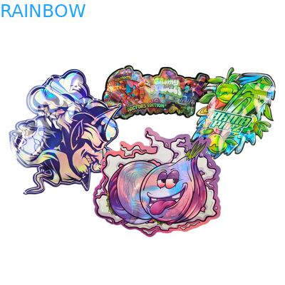 Benutzerdefinierte Form 3,5g Display-Box Mylar-Beutel Kindersicher Soft-Touch Stanzbeutel für 1g 3,5g 7g 14g 28g Essbares Plastik