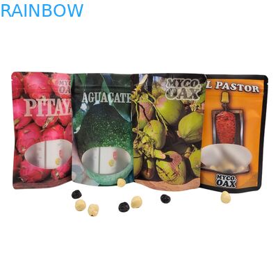 Stand-up-Beutel Verpackung 3-seitige Dichtung Flach wiederverwendbar Ziplock-Fenster Mylar Aluminiumfolie wiederverwendbare Plastiktüten