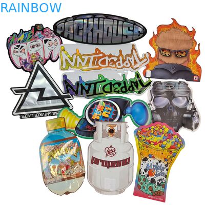 Lebensmittel-Doypack Die Cut Cali 3,5 g 7 g 14 g 28 g Zucker-Cookie Mylar-Taschen Glanz-/Matte Geruchsfeste Ziplock-Taschen