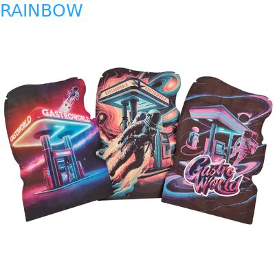 Unregelmäßige Form Die Cut Mylar Taschen für Kekse GummiesTabak PET Plastiktasche mit kindersicheren Reißverschluss Taschen