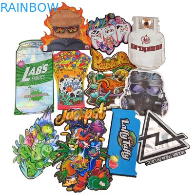 Wiederverschließbare Reißverschluss-Hologramm-Form Stanz-Mylar-Beutel Aluminiumfolie Heißsiegelung Stanzung Unregelmäßiger Beutel für Pilz-Gummibärchen