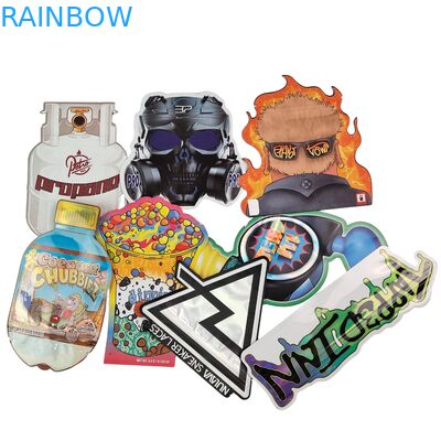 Individuelles Logo 3,5 g 7 g 14 g wieder verschließbares PE-Plastik-Lebensmittelsiegel Verpackung Zip Lock Folie Tasche Kindergeruchsfeste Kräuter Gummi Mylar Tasche