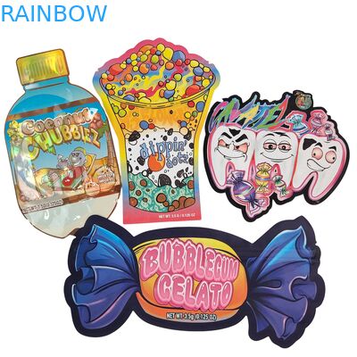 Individuelles Logo 3,5 g 7 g 14 g wieder verschließbares PE-Plastik-Lebensmittelsiegel Verpackung Zip Lock Folie Tasche Kindergeruchsfeste Kräuter Gummi Mylar Tasche