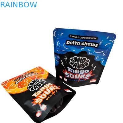 Regenbogen-bedruckte 3,5g 8th Stand-up-Mylar-Beutel für Esswaren, geruchsdicht, speziell geformte Beutel für Kekse, Gummibärchen, Cali Pack Combo