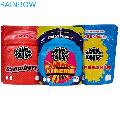 Regenbogen-bedruckte 3,5g 8th Stand-up-Mylar-Beutel für Esswaren, geruchsdicht, speziell geformte Beutel für Kekse, Gummibärchen, Cali Pack Combo