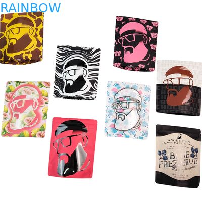 Wiederverwendbares Wärmesiegel 3,5 g 1 oz Mylar Reißverschlussbeutel Stand-up Aluminiumfolie Geruchssicherung Cali Lebensmittellager Mylar Taschen Custom gedruckt