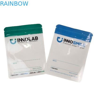 Anpassbare Logo-Reißverschlusstasche für Zahnausrichter mit Heißsiegelung und einseitiger, klarer Mylar-Kunststofftasche