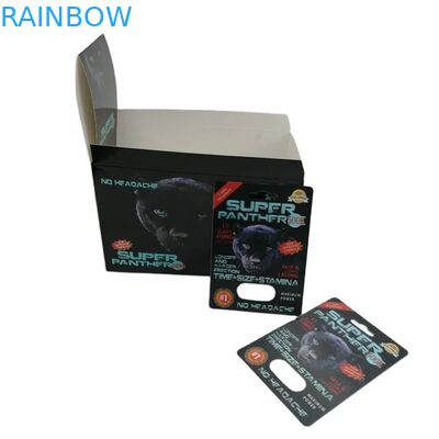 Großhandel Custom Rhino 100k 150k 200k Kapsel Verstärkung Pillen Medizin 3d Verpackungskarte mit Papier Displaybox