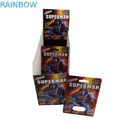 Großhandel Custom Rhino 100k 150k 200k Kapsel Verstärkung Pillen Medizin 3d Verpackungskarte mit Papier Displaybox