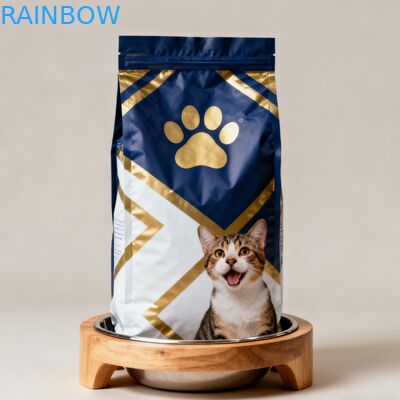 Kundenspezifische biologisch abbaubare Tierfutterverpackungen Mylar-Beutel Seitenfaltenbeutel Hunde- und Katzenfutter-Reißverschlussbeutel mit Ventil