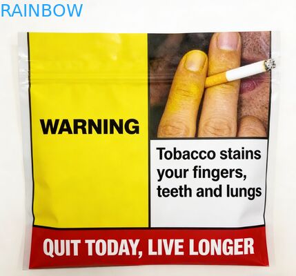 Wiederverschließbarer 3-Seiten-Siegel 25g 30g 40g 50g 100g Rauchblatt Zigarettenbeutel Roll Tabakbeutel mit Reißverschluss