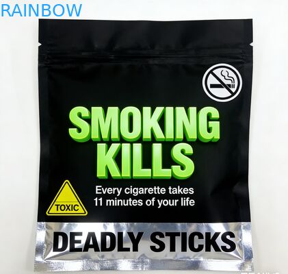 Wiederverschließbarer 3-Seiten-Siegel 25g 30g 40g 50g 100g Rauchblatt Zigarettenbeutel Roll Tabakbeutel mit Reißverschluss