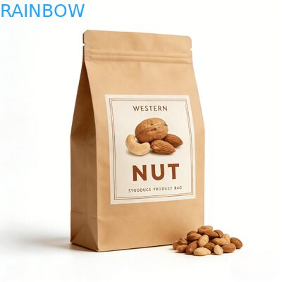 Digital gedruckte Kraftpapier-Wärmesiegel-Stand-Tasche mit Fenster für Haustierfutter und Snacks