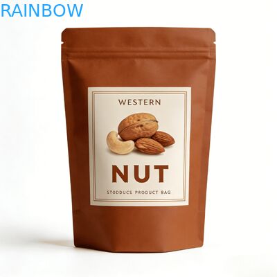 Digital gedruckte Kraftpapier-Wärmesiegel-Stand-Tasche mit Fenster für Haustierfutter und Snacks