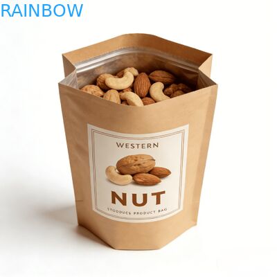 Digital gedruckte Kraftpapier-Wärmesiegel-Stand-Tasche mit Fenster für Haustierfutter und Snacks