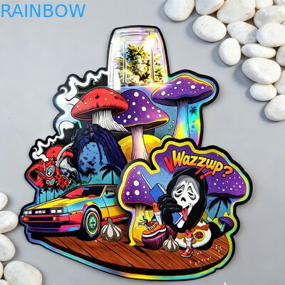 Custom Die Cut Mylar Bags with Child-proof Zippers and Holographic Design for Snack Packaging