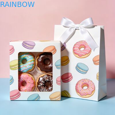 Anpassungsfähige, biologisch abbaubare, faltbare Geschenkbox für Bäckereiverpackungen und Gebäckmacarons