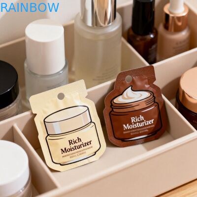 Benutzerdefinierte Hautpflege-Lotion-Creme-Verpackung Plastik Kleine Kosmetik-Proben-Beutel Mylar-Folienbeutel Heißsiegelbeutel Sachets Kleine Mini-Beutel