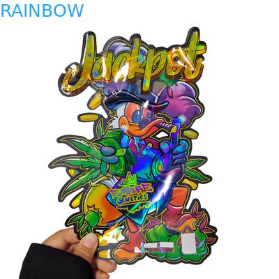 Benutzerdefinierte holografische geruchsdichte kindergesicherte Mylar-Beutel mit wiederverschließbarem Reißverschluss für Snackverpackungen