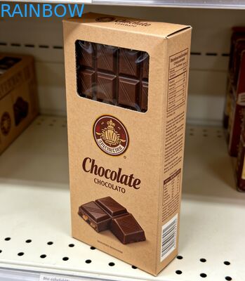 Individuell biologisch abbaubare Lebensmittelqualität Kraftpapierbox mit Klarsichtfenster für Schokoladenverpackungen