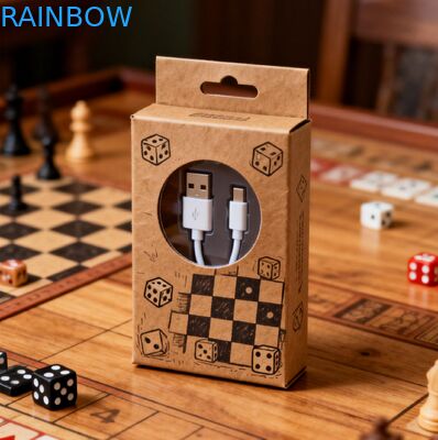 Anpassungsfähige Menge 350 g Dicke Papierbox mit Warmstempelveredelung für USB-Kabelverpackungen