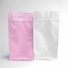 Kundengebundene weiße flache Unterseiten-Kaffee-Taschen-wiederverwendbare Zipaluminiumfolie-Viererkabel-Unterseiten-Matttasche mit Ventil