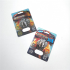 Kundengebundenes des Farbe3d Verbesserungs-Pillen-Verpacken Blasen-Karten-Feuer-Nashorn-50K männliches