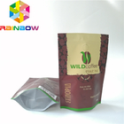 Regenbogen-kundenspezifische Plastik stehen oben Beutel, den wiederversiegelbare Kaffee-Tasche Reißverschluss mit Ventil aufschichten
