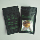 Taschen-Kush Medical Cannabis Packaging Bags der Unkraut-1g druckender schwarzer UVbeutel mit klarem Fenster und Reißverschluss