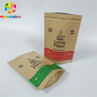 Kundenspezifischer Druck-Papiertüte-Nahrungsmittelspeicher-Stand Browns Kraftpapier, der oben Taschen mit Reißverschluss verpackt