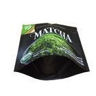 Kundenspezifischer Druckreißverschluß sackt grüner Tee-Pulver-Verpackungs-Taschen Aluminiumfolie-Stand-oben Beutel Matcha ein