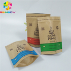 Niedrige Moq-Nahrungsmittelspeicher-Papiertüte-Brown-Papier-Verpackentasche mit Reißverschluss-Aluminiumfolie-Papierverpackenbeutel
