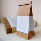 Gelbe einfache Papiertüten Kraftpapiers nach Maß, Keil-Seitenreißverschluss-Imbiss-Verpackentaschen