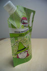 Grüner Getränk-Tüllen-Beutel, der gestempelschnittenen Griff für das flüssige Verpacken verpackt