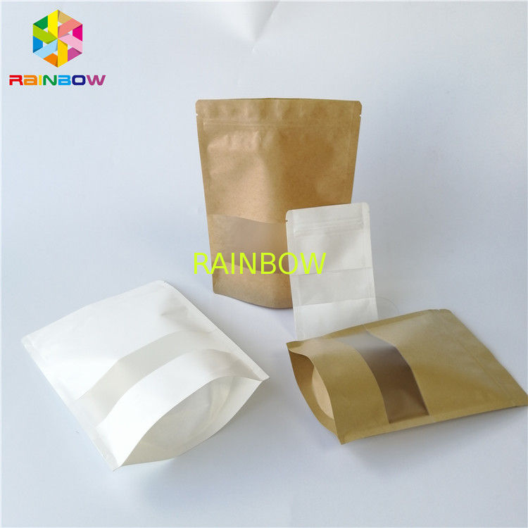 Weißes Brown Papier-kundengebundenes Drucken des wiederverwendbare Laminierungs-Plastikverpacken- der Lebensmittel