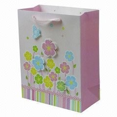 Frische Druckzart Blume rosa bunte Druckhnadle-Papiertüte für Geschenk